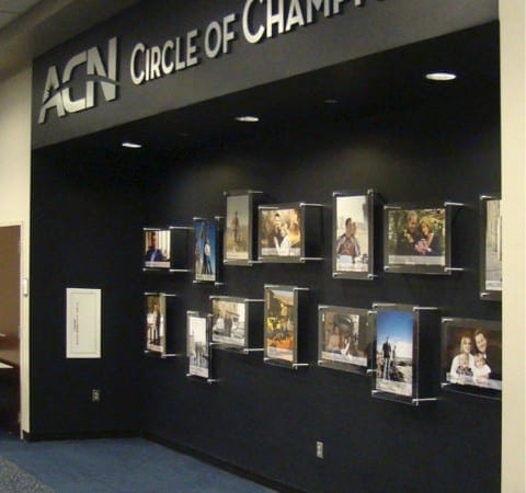Wall-mounted high resolution printed images on glass panels by Holt Environments