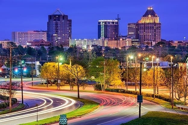 THG Greensboro, NC night