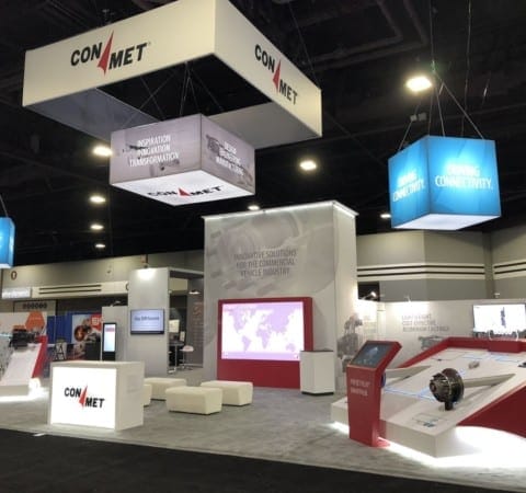 ConMet NACV custom trade show event exhibit designed and fabricated by Holt Environments