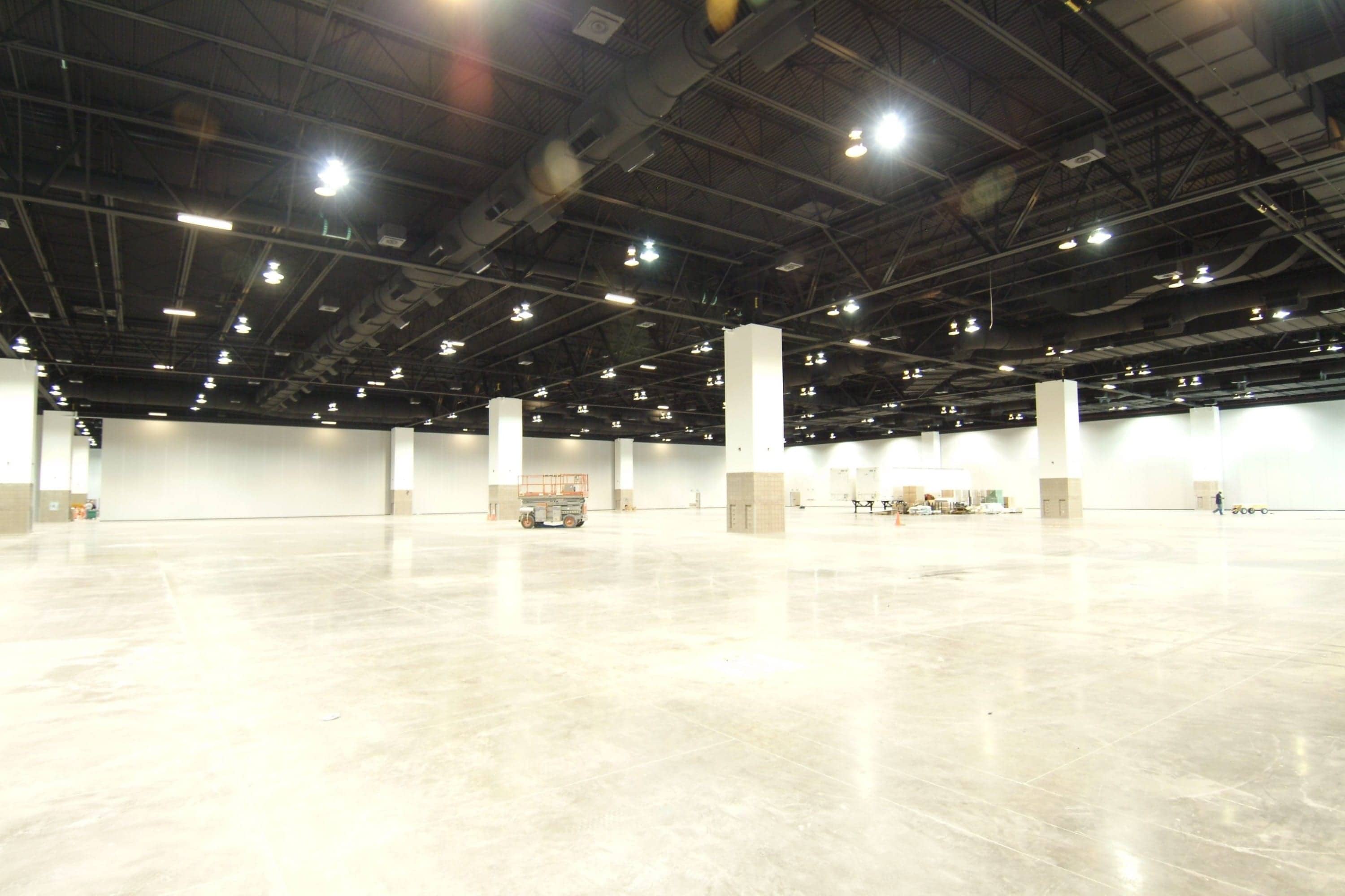 Empty floor of a cancelled trade show