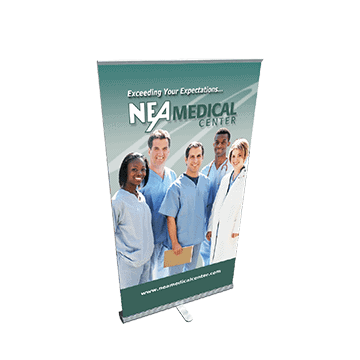 Holt 48 inch 3000R banner stand for advertisement in corporate environments and professional interiors