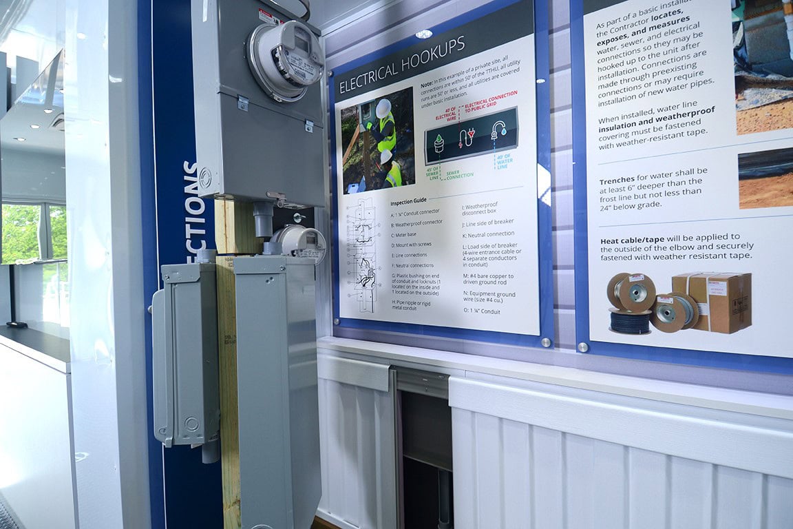 Electric boxes for training in mobile trailer