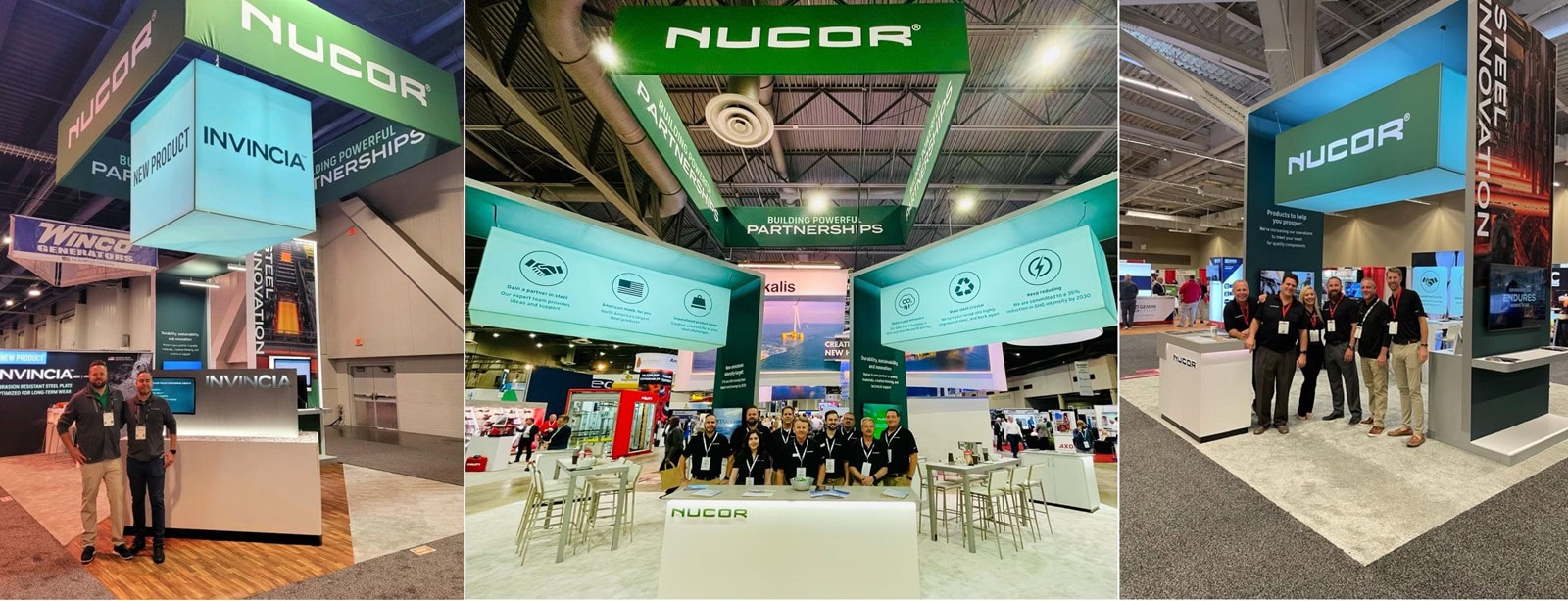 Flexible custom modular island trade show exhibits