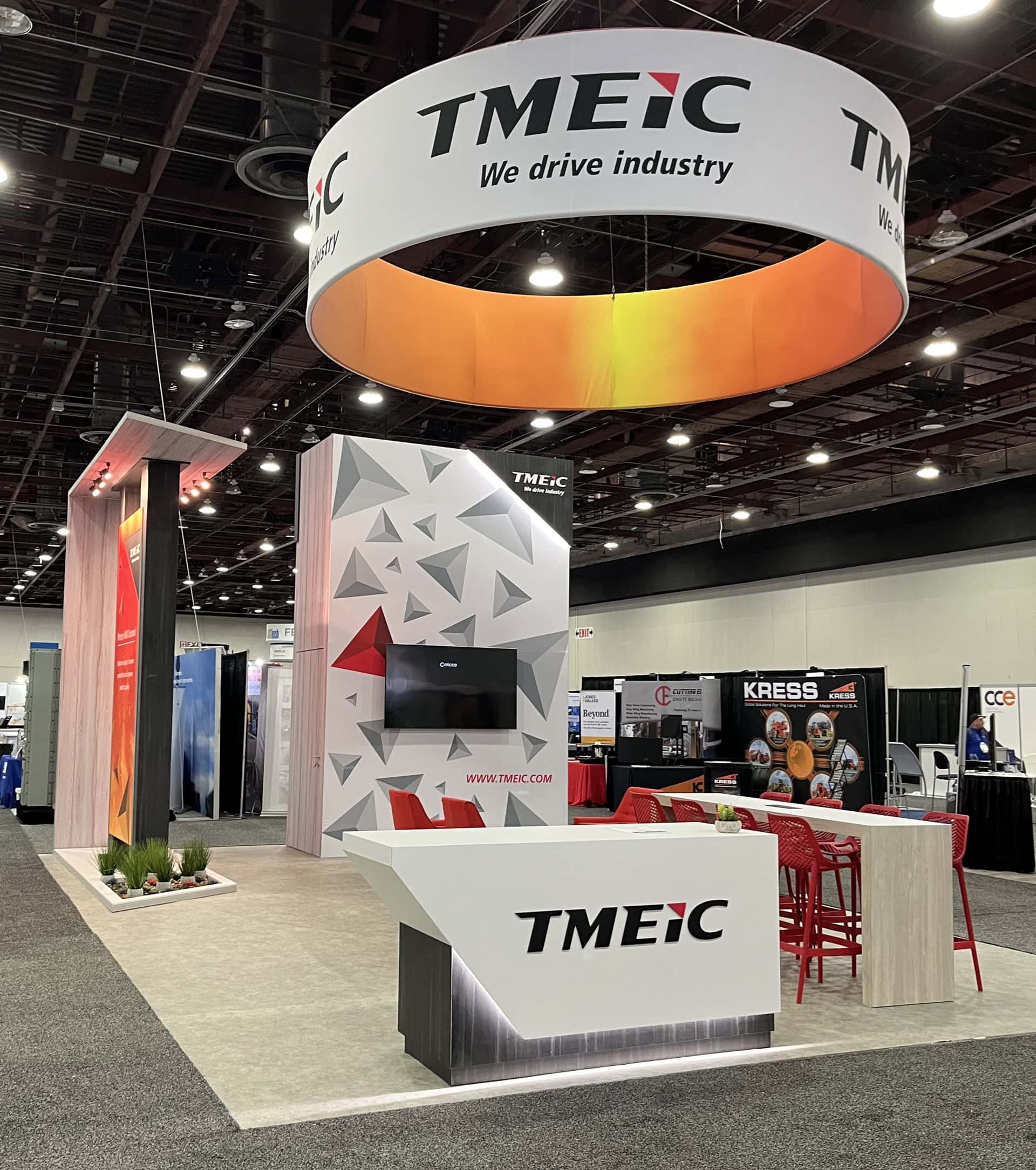 TMEIC 20x30 trade show exhibit AISTech 2023 reception desk side