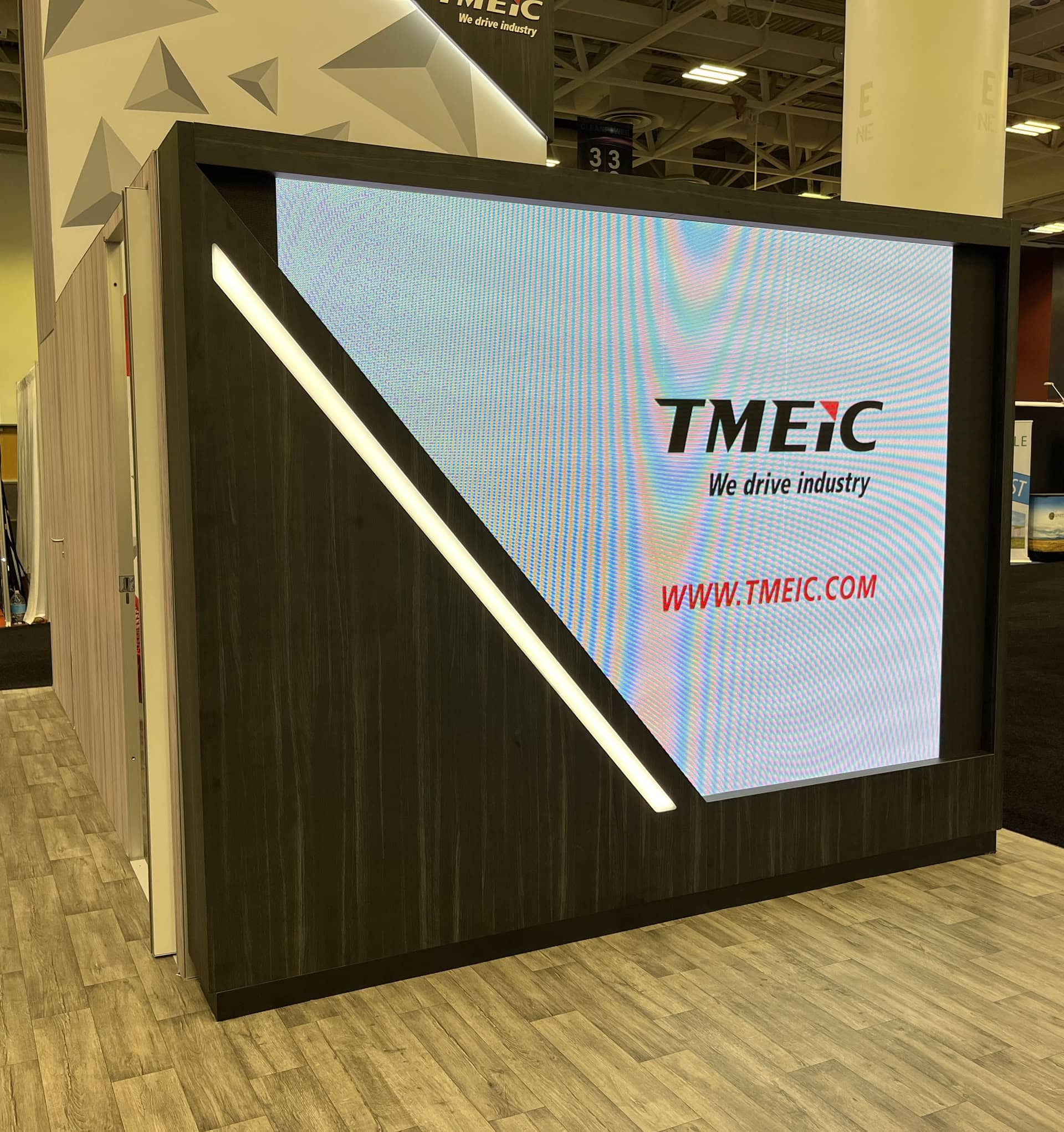 TMEIC trade show exhibit Clean Power 2024 - LED screen and custom shroud