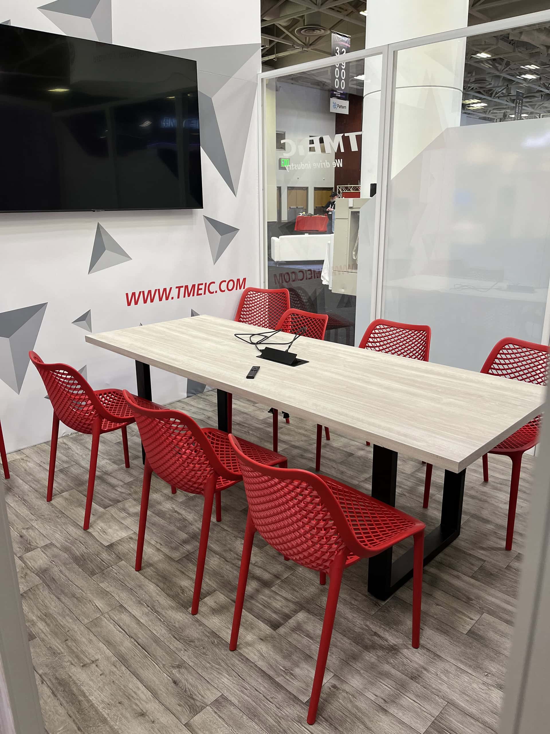 TMEIC trade show exhibit Clean Power 2024 - meeting table