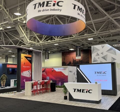 TMEIC trade show exhibit Clean Power 2024 - reception corner