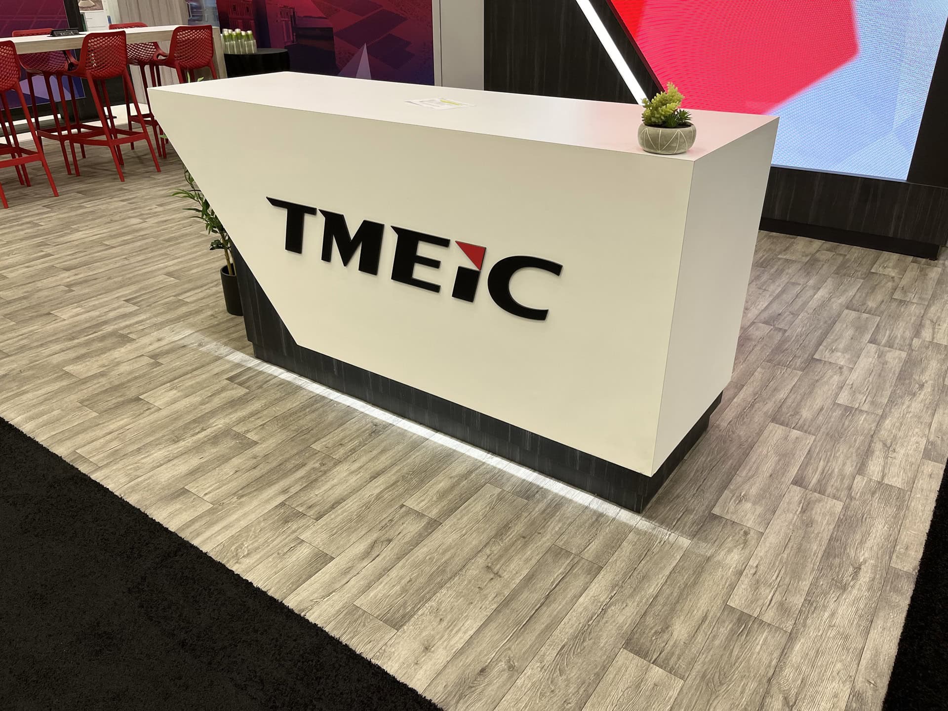 TMEIC trade show exhibit Clean Power 2024 - reception desk
