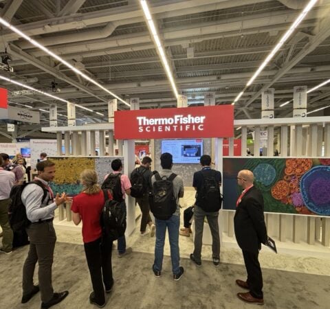 TFS 50x50 trade show exhibit M&M 2024 - presentation from aisle