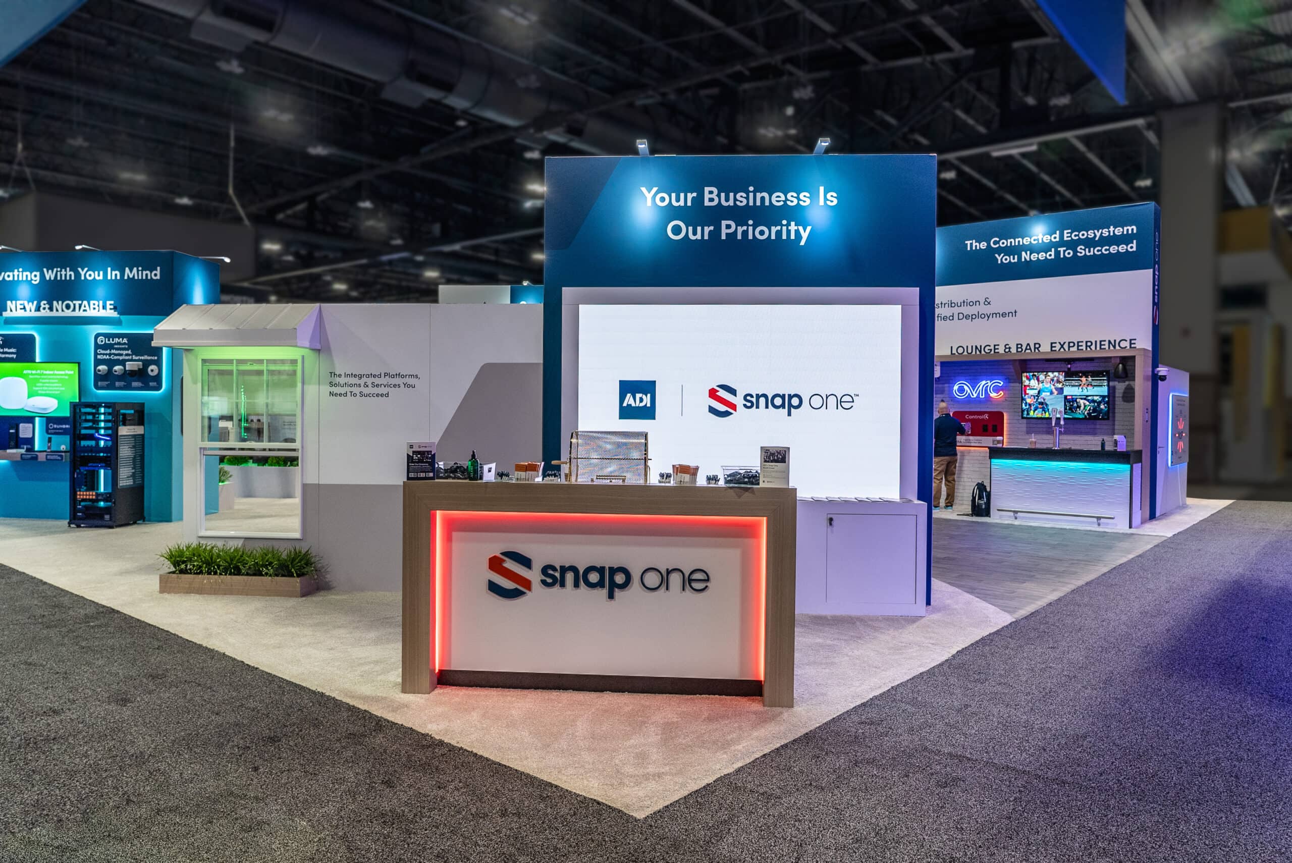 Snap One 50x70 trade show exhibit CEDIA 2024 - reception