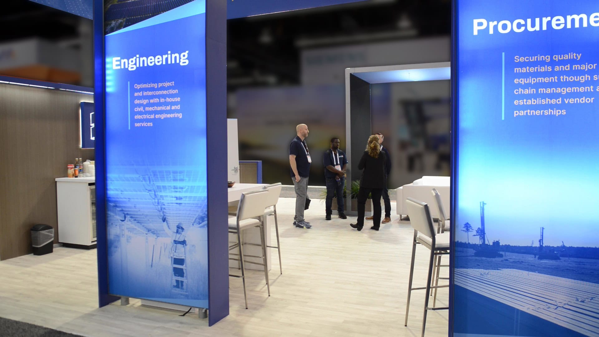 Blue Ridge Power 30x50 trade show exhibit RE plus - between towers