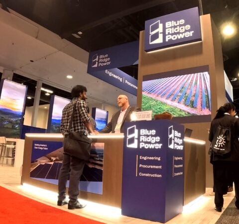 Blue Ridge Power 30x50 trade show exhibit RE plus - reception corner