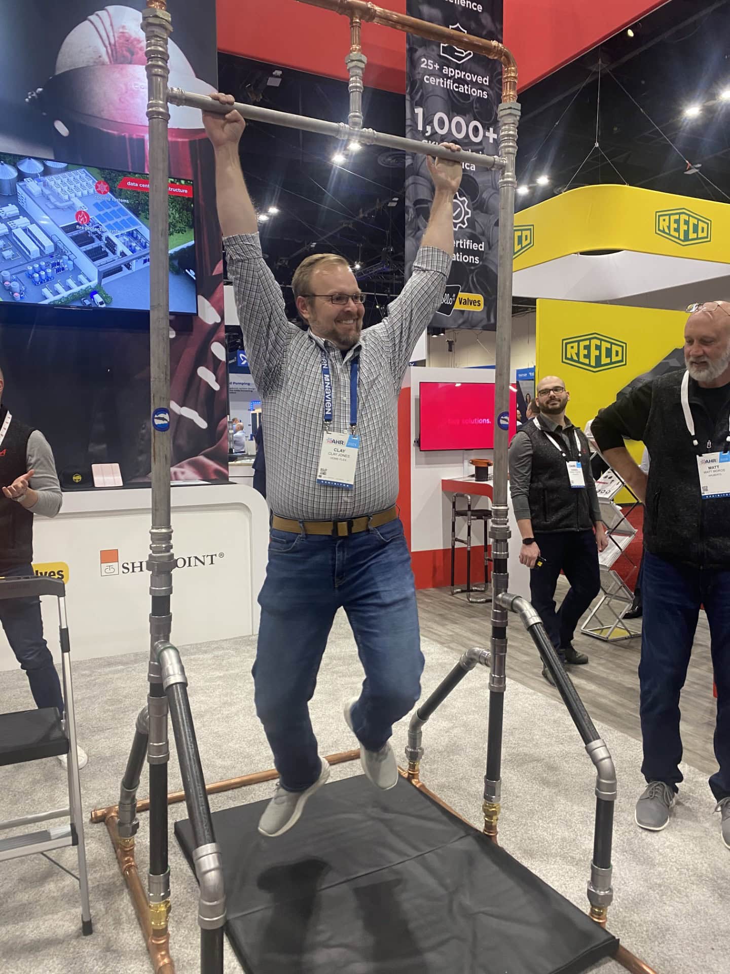 Aalberts at AHR 2025 island trade show exhibit - hang tough activity 2