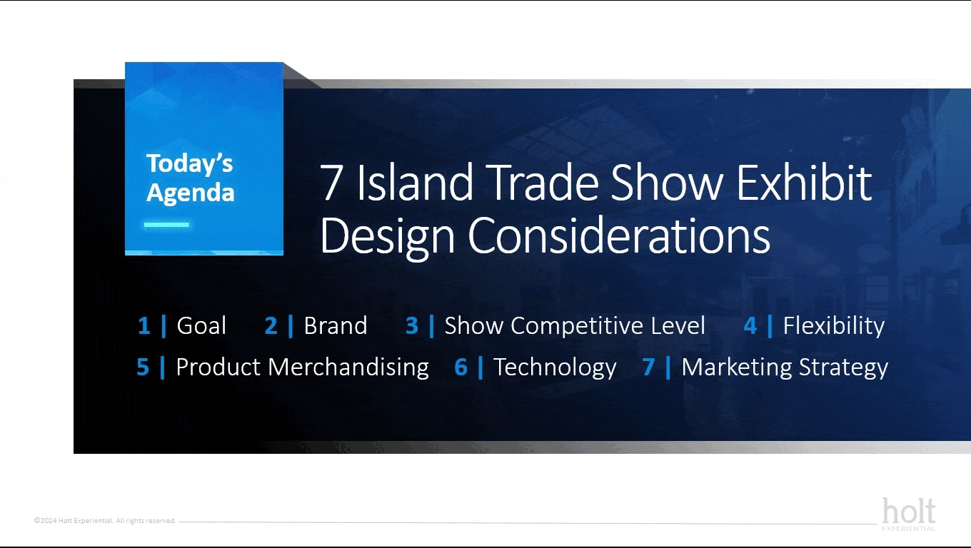 7 island trade show exhibit design considerations