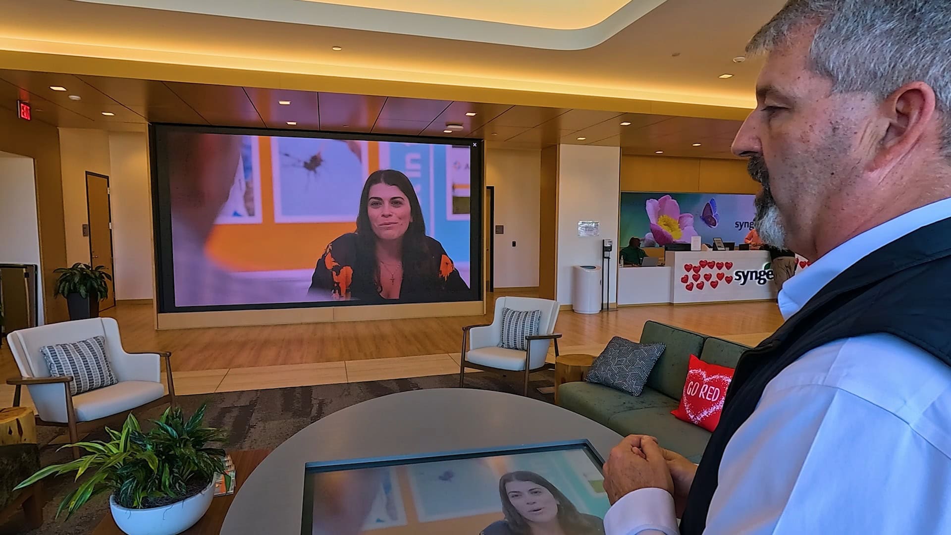 Syngenta facility lobby interactive LED screen