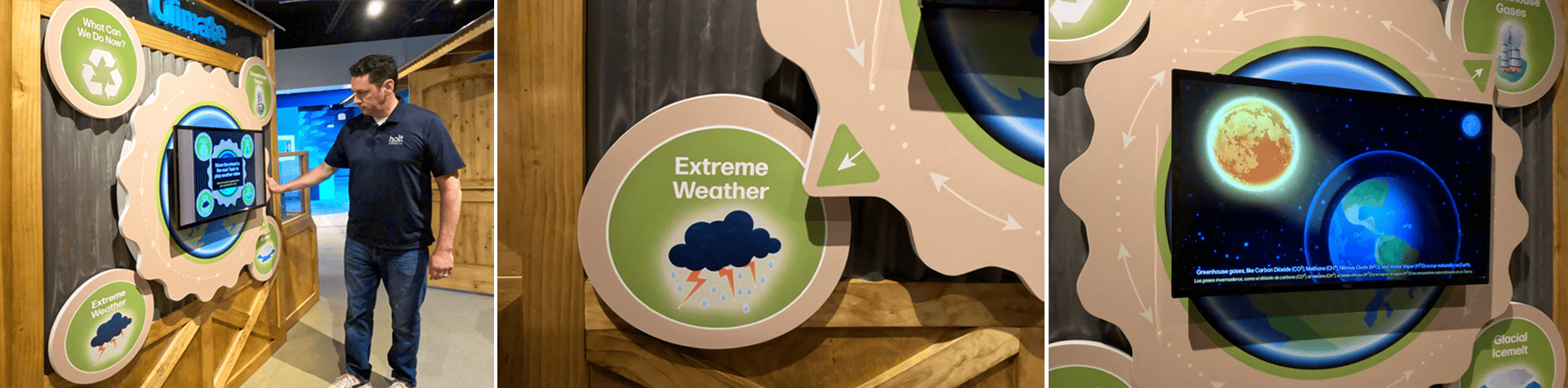 Turn a physical wheel at the Catawba Museum weather station to trigger RFID-based content on a digital screen