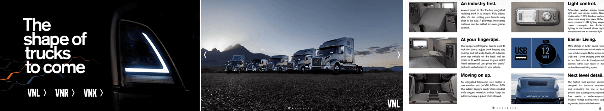 VOLVO Trucks interactive screens designed by Holt Experiential to explore trucks, features, and solutions